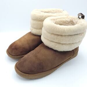 UGG Fluff Mini Quilted 1103612K tan girls size 5